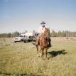Dennis on Bates, branding on Sycan Marsh, Z X Ranch, Paisley, Oregon 1995 