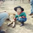 Erin helping out at branding, Dunham Ranch, Sulphur Bluff, Texas 1997